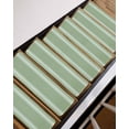 thumbnail image 3 of Sage Green Stair Treads for Wooden Steps Indoor Runner Rug Carpet, Farmhouse Sage Green White Striped 10 Pieces Peel and Stick Staircase Step Treads Covers Washable Throw Door Mats, 30"x8", 3 of 5