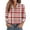 Red, variant on Gnshining Plaid Shirt for Women Long Sleeve Collared Button Down Casual Pullover Fall Fashion Daily Outfits