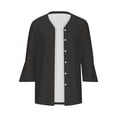 thumbnail image 4 of Sakmal Casual Coats for Women Plus Size Black Lightweight Long Sleeve Sleeve Solid Cardigan Loose Fit Flowy Ladies Jackets, 4 of 5