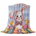 thumbnail image 6 of Purple Easter Bunny Blanket Soft Cozy Warm Throw Blanket for Couch, Plush Fuzzy Flannel Fleece Blankets for Sofa, Spring Easter Eggs Chicken Floral Wood Bed Blankets Gifts for Men, 32"x48", 6 of 9