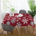 thumbnail image 6 of Coolnut Christmas Snowflake Tablecloth, Waterproof Washable Polyester Square Table Cover, Durable Tablecloth for Kitchen Dining Table Party Decor, 60"X 120", 6 of 7
