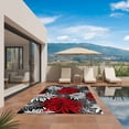 thumbnail image 2 of Red Black Flowers Outdoor Rug 5x7 Ft, Non Slip Washable Area Rug, Abstract Botanical Floral Textured Plant Patio Rugs Carpet Runner, Large Floor Mat for Indoor/Outdoor Deck Porch Camping, 2 of 8