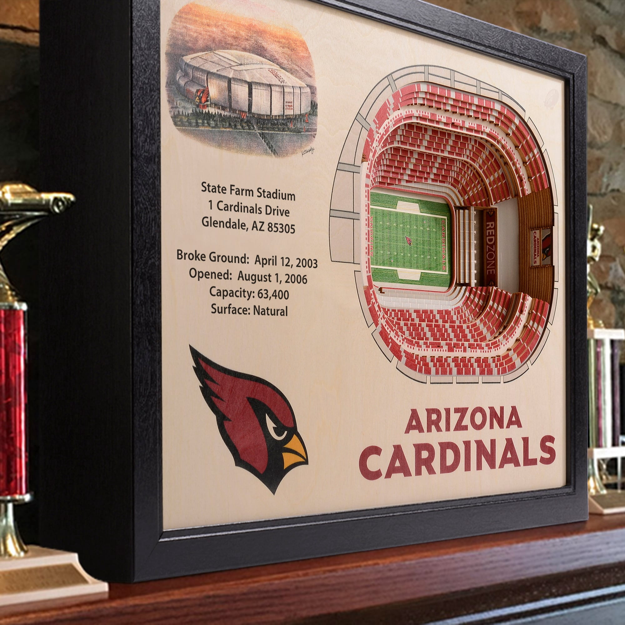 Arizona Cardinals 25.5" x 19.5" University of Phoenix Stadium Stadium Views Wall Art