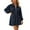 Blue, variant on Casual Belted Shirt Dress Long Sleeve Relaxed Fit Mid Length Waist Drawstring Trench Coat Style Fall Fashion Outerwear Juniors Casual Dresses Short Sleeve Summer Dress Dresses for Women Swing