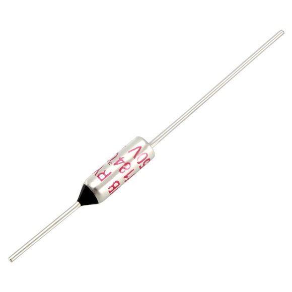 Unique Bargains 5Pcs RY TF 184 Celsius Degree Cutoff Thermal Fuse AC 250V 10A Black Silver Tone