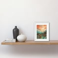 thumbnail image 2 of Pink Dawn Atmospheric Clouds Over Small Mountain Village in the Alps Modern Watercolour Painting Artwork Framed Wall Art Print 9X7 Inch, 2 of 5