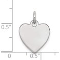 thumbnail image 3 of Sterling Silver Rhod-Plated Eng. Heart Polish Front & Back Disc Charm Made In United States qm390/50p, 3 of 5