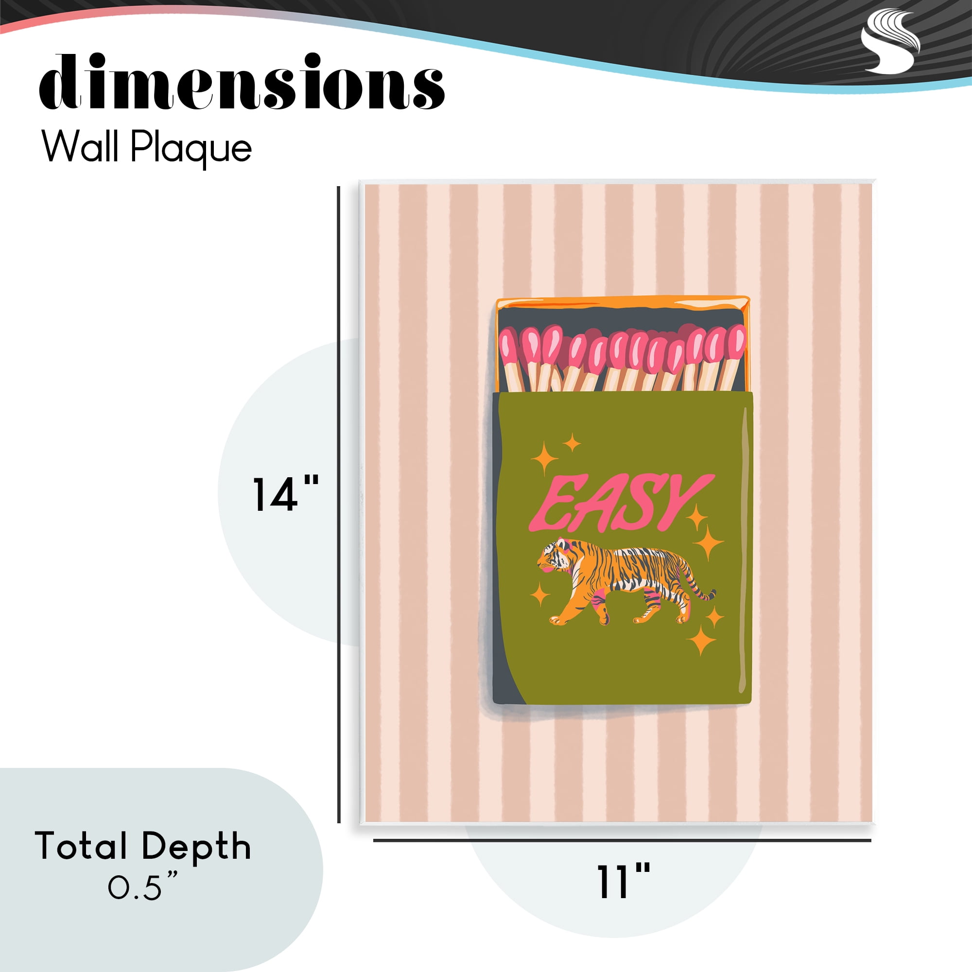 Easy Tiger Retro Matches Wall Plaque Art, design by Elyse Anastacia