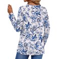 thumbnail image 4 of Fantaslook Womens Tops Dressy Casual Pleated Blouses V Neck Long Sleeve Shirts Fall Tunic Tops, 4 of 7