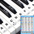 thumbnail image 1 of Adhesivos para teclado de piano Junlego con tabla de acordes para 88/61/54/49 teclas, 1 of 7