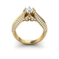 thumbnail image 3 of Genuine 1.2ctw Round Cut Diamond Prong Accented Solitaire Engagement Ring Bridal Wedding Solid 14K Gold GH I1, 3 of 3