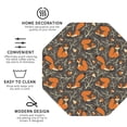 thumbnail image 3 of Lsque Fox And Mushroom Pattern 4" Drink Coasters Set of 4, PVC Leather Absorbent Coasters, Table Coaster Set Decorative Coffee Cup Coasters Housewarming Gift -Octagon, 3 of 6