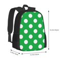 thumbnail image 2 of Balery Green And White Polka Dot Backpack for Men and Women - Durable 600D Oxford Cloth -Large Capacity, Water-Resistant School, Travel, and Hiking Bag, 2 of 7