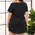 thumbnail image 4 of Xmarks Plus Size Nightshirt for Women Sexy Short Sleeve Deep V Neck Nightgown Sleepwear Oversized Pleated Sleepshirt Above the Knee Length Nightdress Loungewear XL-4XL, 4 of 6