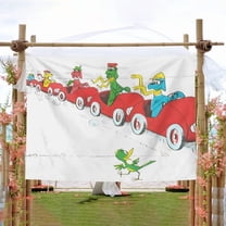 Go Dog Go pattern wall hanging 50*60 inches high-quality peach skin velvet material classic and charming