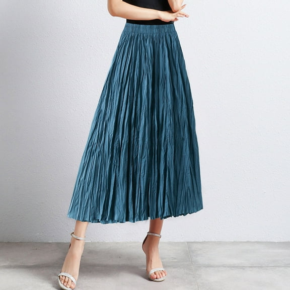 Women Mid Length Skirt Dance Party A Line High Waisted Pleated Skirt Holiday Party Half Skirts Skirts with Leggings Pencil Skirts for Women plus Size Anime Skirts Light Skirt for Women Skirt Pleated