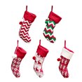 thumbnail image 3 of Worallymy calcetín navideño bolsa de regalo para niños calcetines rayas tejidas copos de nieve bolsas de vacaciones decoración Worallymy JD735807122, 3 of 7