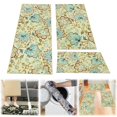 thumbnail image 2 of Velvet Kitchen Rugs Set of 3 Pieces with Runner, Ethnic Pattern Design, Non-Washable Floor Mats for Kitchen, Laundry, and Hallways, Soft, Anti-Slip, and Decorative for Home Accent, 2 of 9