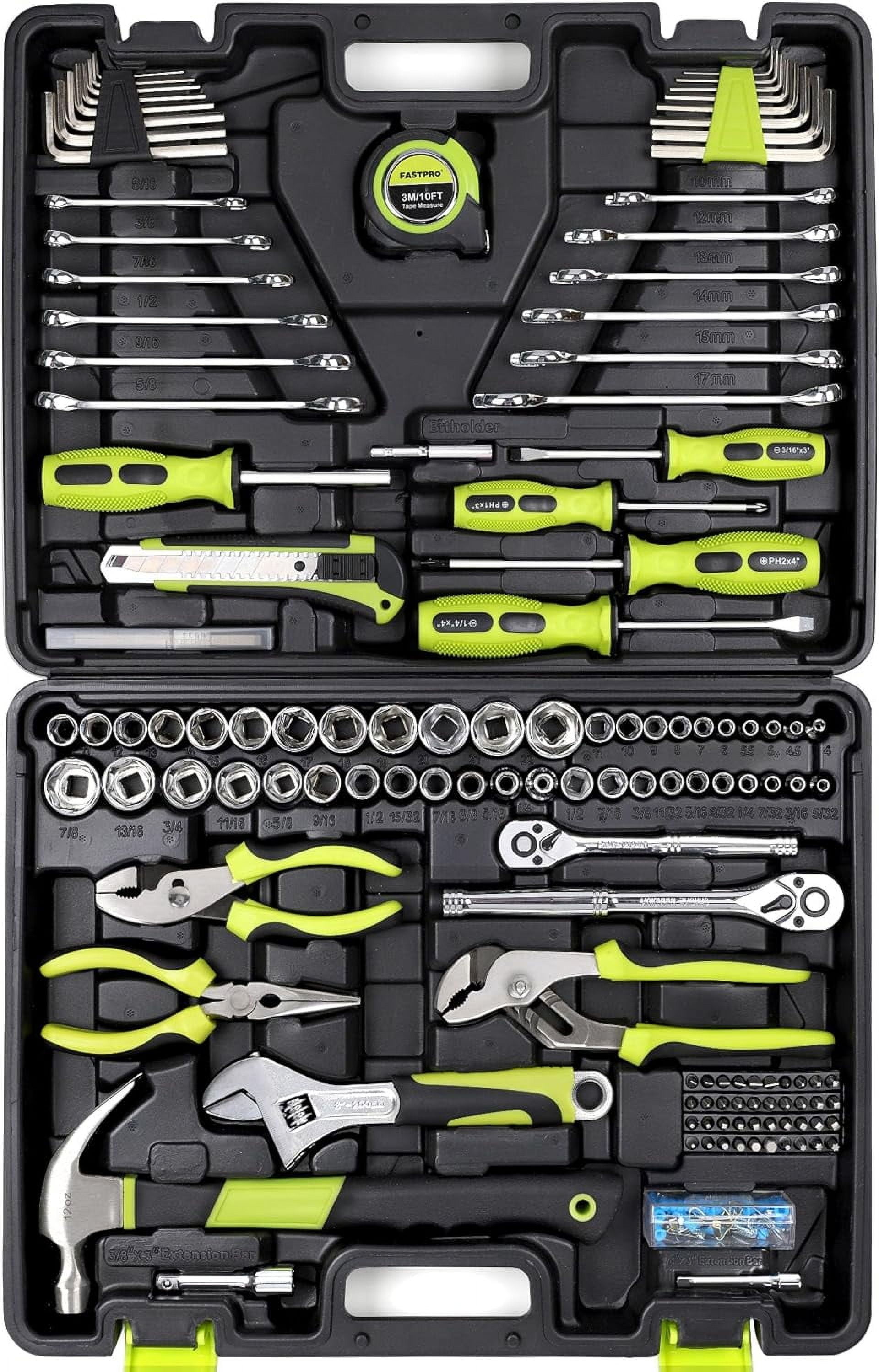 HART 270-Piece Mechanics Tool Set, Multiple Drive, Chrome Finish