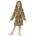 thumbnail image 6 of FORMRS Niños Bathrobe Unisex Hooded Robe Soft Plush Pajamas Sleepwear, Size 4-6T, Retro Abstract Eagle, 6 of 7