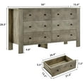 thumbnail image 2 of Senfot Chest of Drawers, 6-Drawer Cabinet with Panel Legs, Gray, Modern Design, Spacious Storage, Durable Organizer for Bedroom or Living Room, 2 of 3