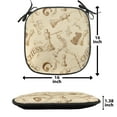 thumbnail image 5 of Beige Chair Seating Cushion, Various Sized Chess Game Pieces Players in Vintage Style Retro Background Urban Bohemian, Soft Seat Pads for Office with Anti-slip Backing, 16"x16", Beige, by Ambesonne, 5 of 7