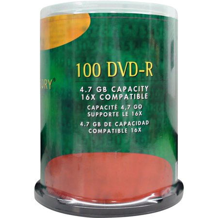 UPC: 0794192721033 | Compucessory DVD Recordable Media – DVD-R – 16x – 4.70 GB – 100 Pack 120mm – 2 Hour Maximum Recording Time