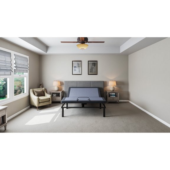Twin Adjustable Bed Base With Head And Foot Adjustment, , 850 Lbs Capacity, Blue Os2 Base, Position Alteration, 1 Flat,