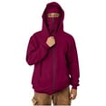 thumbnail image 2 of BiZtdJrK Zip Up Hoodie with Built-in Hat for Men Winter Windproof Double Hooded Jacket Solid Color Long Sleeve Sweatshirts with Pockets, Hot Pink, M, 2 of 10