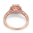 thumbnail image 3 of Filigree Oval Bridal Ring Rose Tone Morganite CZ 925 Sterling Silver Size 8, 3 of 6
