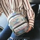 thumbnail image 3 of BRIGHTFUFU Mochila creativa de 1 pieza, bolsa de viaje de gran capacidad, mochila transparente con holograma, bolsa informal para niñas, mujeres, plata, 3 of 7