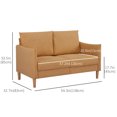 thumbnail image 3 of HOMCOM Modern Upholstered Loveseat Sofa for Bedroom, Compact Design, 3 of 10