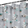 thumbnail image 3 of Gray Cartoon Unicorn Pattern Shower Curtain 36"x72" ,Bathroom Decorative Shower Curtains Set with 12 Hooks,Modern Waterproof Washable Shower Curtain, 3 of 6