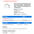 thumbnail image 2 of Pump To Gear Power Steering Pressure Line Hose Assembly - Compatible with 1987 - 1996 Ford E-150 Econoline 4.9L 6-Cylinder GAS 1988 1989 1990 1991 1992 1993 1994 1995, 2 of 2