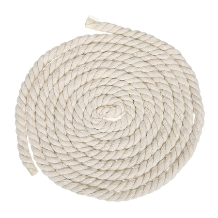 Uxcell 0.39" x 11.5 Feet Beige Cotton Rope 3 Strand for DIY Wall Hanging Knotting