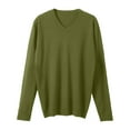 thumbnail image 4 of DHFJKG Mens Knit Sweaters V Neck Base Layer Top Solid Color Long Sleeve Loose Fit Pullover Business Work Casual Dress Autumn Winter Versatile Jumper Tops, 4 of 5