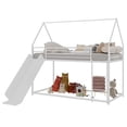 thumbnail image 4 of Lit Demi-Hauteur pour Enfants avec Glissade, Lit de Jeu, Lit Intégré de Rangement pour Divertissement de Chambre, Taille de Matelas Convenable : Taille Simple, Blanc, 4 of 11