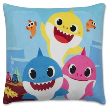 Baby Shark 12" x 15" Squishy Toddler Pillow, Blue