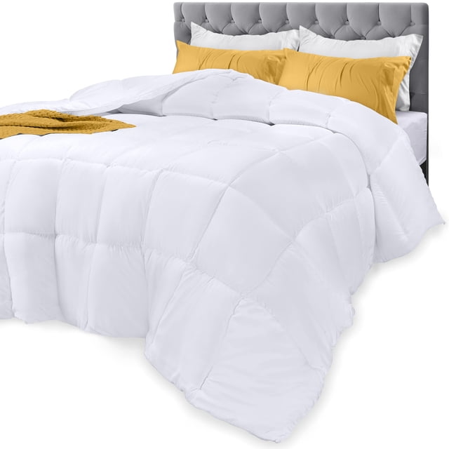 Edredón Utopia para ropa de cama California King para todas las estaciones, color blanco