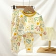 thumbnail image 2 of 4-5 Years Girls Long Sleeve Pajama Set Baby Girl Clothes Toddler Girl Outfit Ruffle Sleeve Shirt Pant Set Fall Winter Clothing for Girl,Yellow, 2 of 5