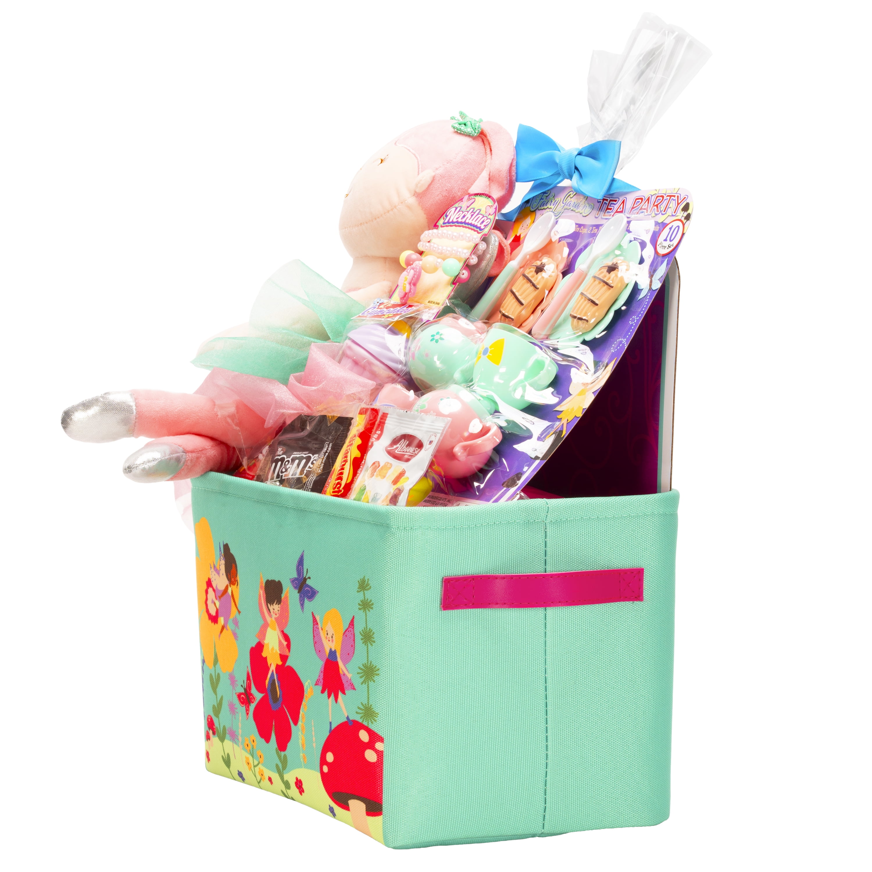 Easter Basket Gift Set Fairy Tea Time Storage Bin with Candies