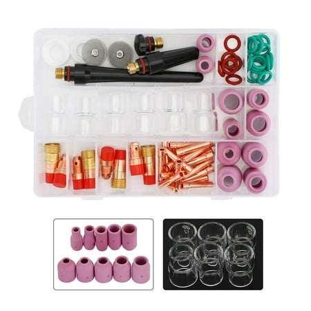 

71 Pcs TIG Welding Torch Stubby Gas Lens #12 Glass Cup Kit for WP-17/18/26