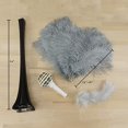 thumbnail image 2 of ZUCKER® 24pcs 13-16" Ostrich Feather Centerpiece Set - 24" Eiffel Tower Vase Wedding Decorations Black and Silver (Gray), 2 of 3