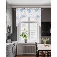 thumbnail image 3 of Pink Blue Flower Swag Valances for Windows, Small Curtains Drapes, Spring Watercolor Floral Plant Textured Kitchen Window Curtains Over Sink Window Treatment Valance for Bedroom/Bathroom 56"x36", 3 of 5