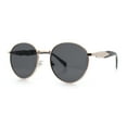 thumbnail image 5 of Mens Luxury Classic Round Metal Rim Hustler Fashion Sunglasses Gold Black - Black, 5 of 8