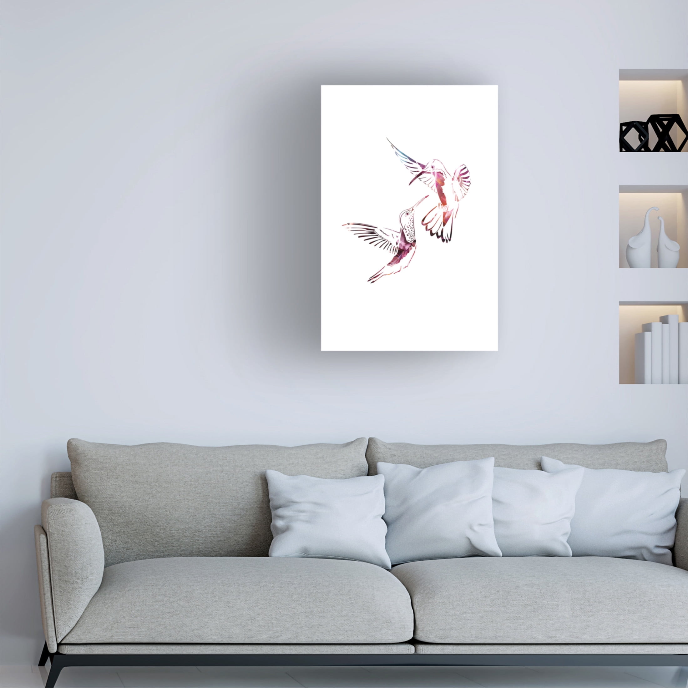 Trademark Fine Art Sarah Manovski  Colourful Hummingbirds Canvas Wall Art