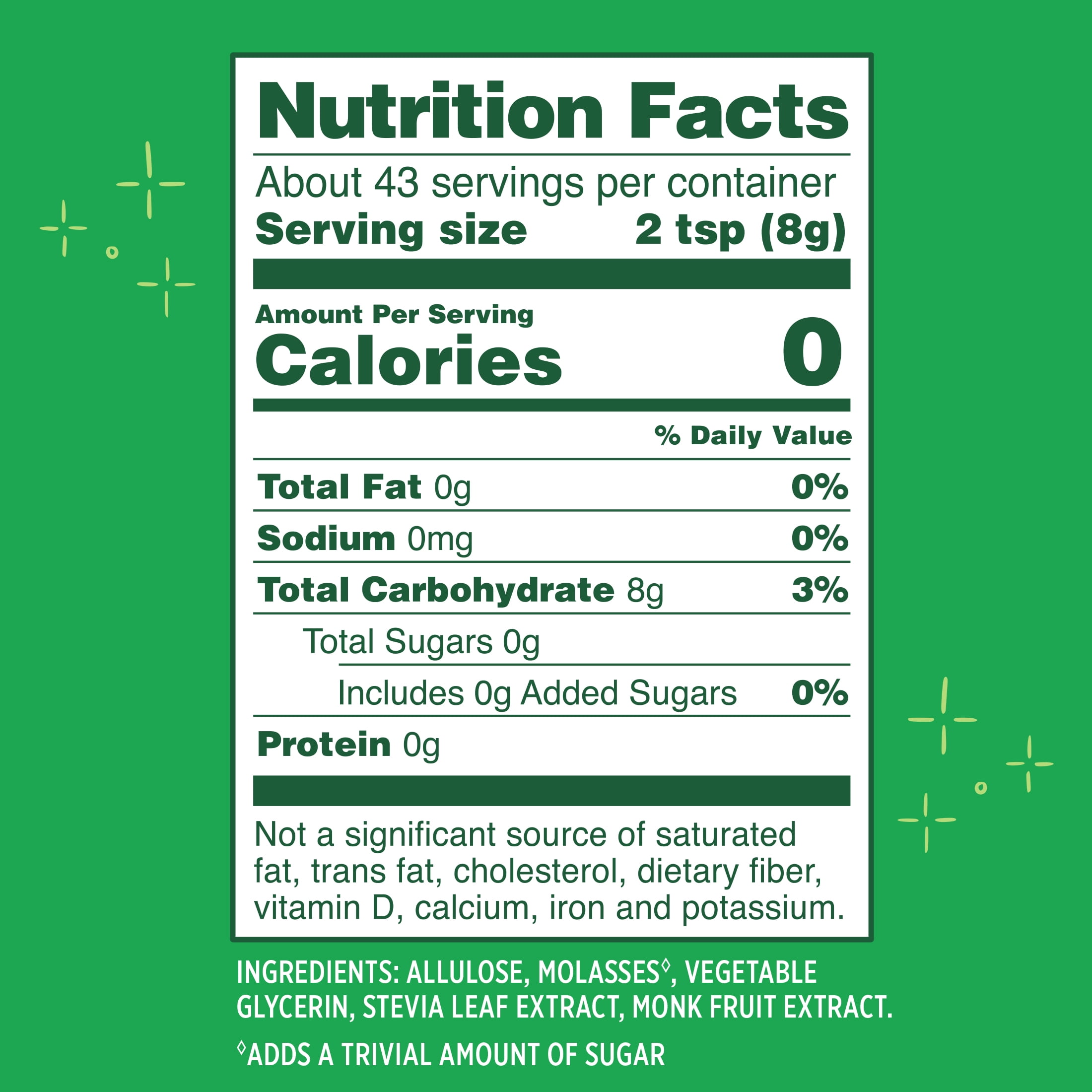 Whole Earth Brown Zero Calorie Stevia, Monk Fruit & Allulose Sweetener, Zero Calorie Sugar Substitute, Non-GMO, Erythritol-Free, Pouch, 12oz Pouch