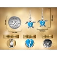 thumbnail image 3 of Love Life Sea Turtle Heart Blue Turquoise Sterling Silver Dangle Earrings, 3 of 7