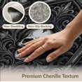 thumbnail image 6 of ODIKA 9'x12' Washable Area Rug Low Pile, Flatwoven, Black Silver Gothic Skull Arch Design Ornate Filigree with Distressed Scrollwork for Great Room, Indoor Concept, Large Living, 6 of 7