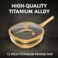 thumbnail image 4 of 2026 New 12in Titanium Alloy Non-Stick Pot with Lid, Wok With Steamer, for Cooking, Frying, Baking (Wok + Steamer), 4 of 6